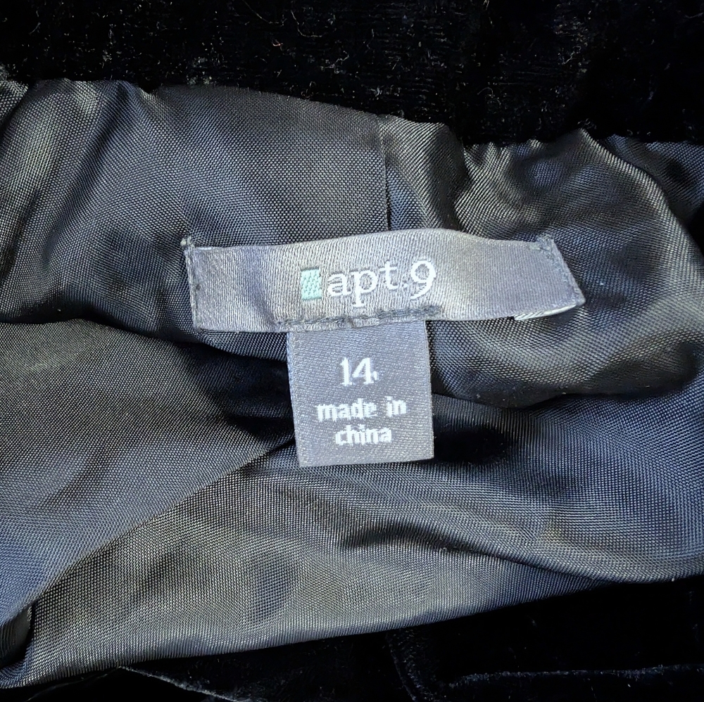 NWT Apt 9 Black Crushed Velvet Dress Jacket Size 14 - Picture 8 of 9